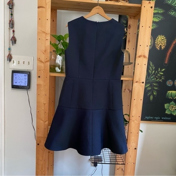 Charlotte Brody Blue Green Iridescent Pebbled Sleeveless Drop Waist Dress - Picture 3 of 15